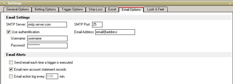Email Options