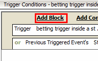 Adding a condition block to a trigger