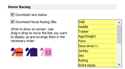 Horse Racing settings