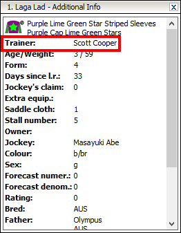 Trainer name